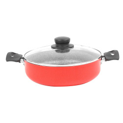 Arrocera roja remachada con tapa 28cm